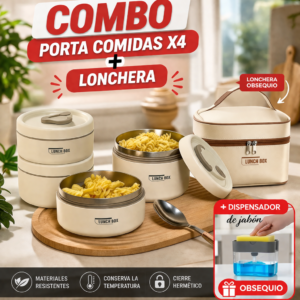 COMBO  LUNCHBOX | Porta comidas + Maleta + ¡Obsequio!