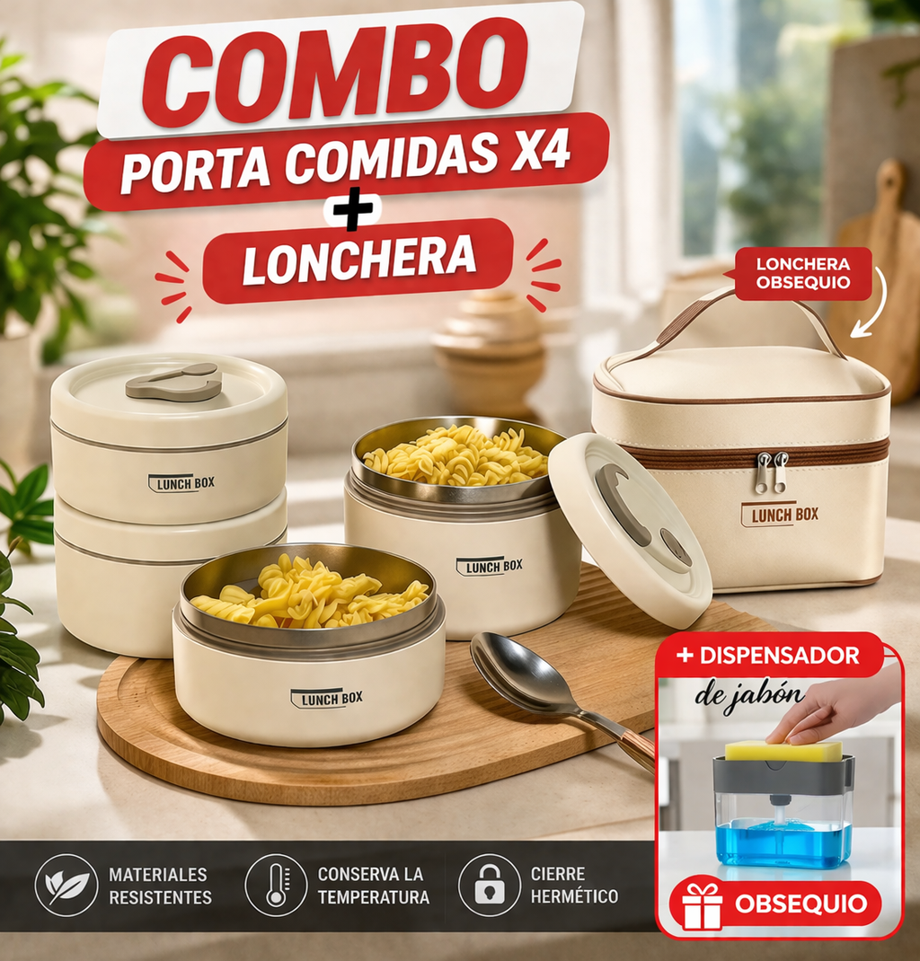 COMBO LUNCHBOX | Porta comidas + Maleta + ¡Obsequio!