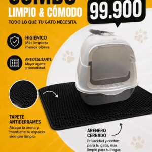 Arenero cerrado + tapete limpia patitas🐾